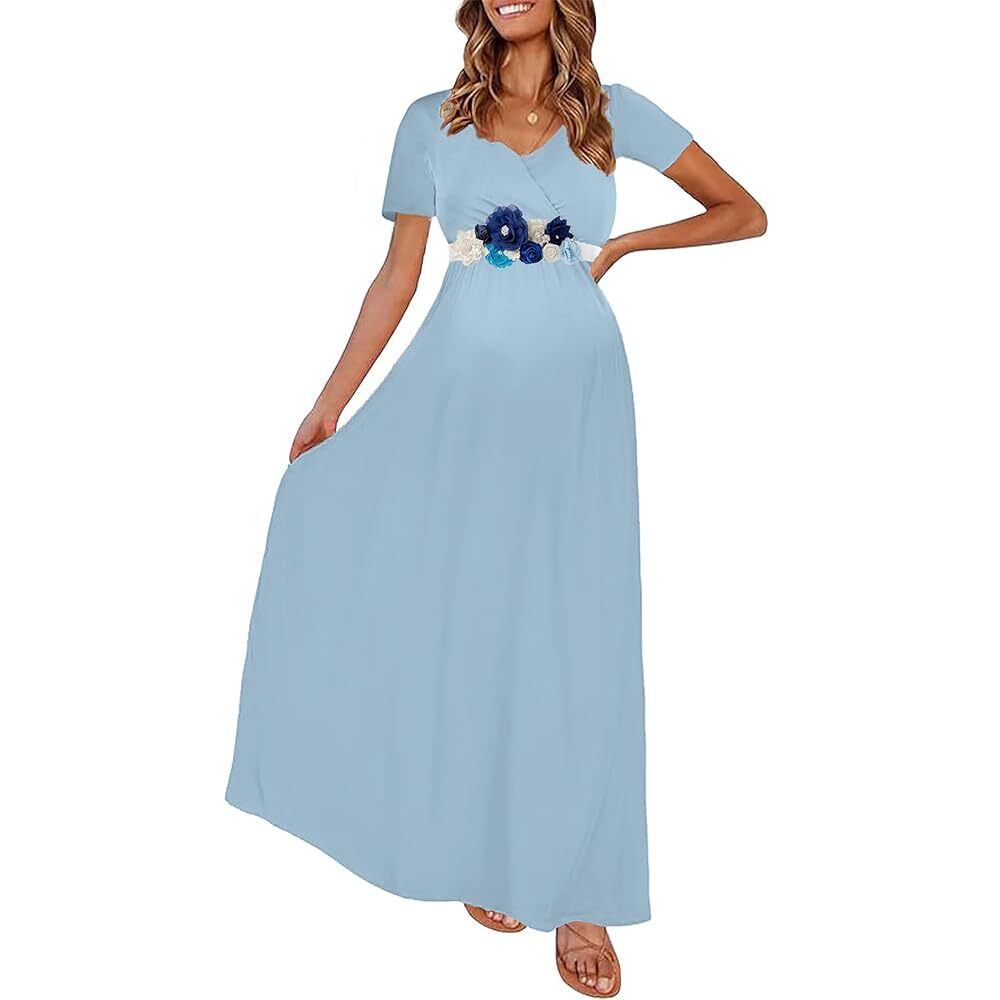 Maternity Blue maxi Dress